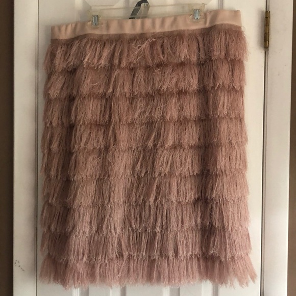 Eloquii Dresses & Skirts - Pink fringe skirt